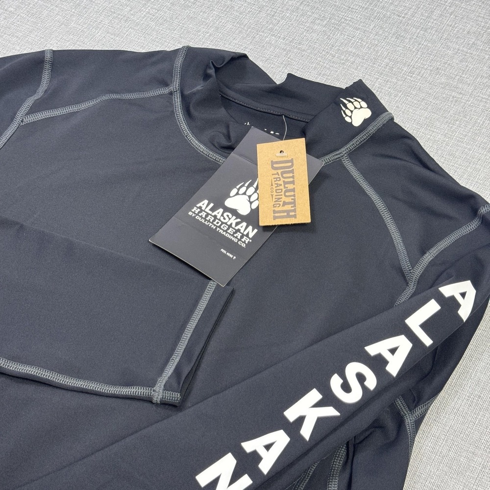 Duluth Trading Co. Alaskan Hardgear Mock Neck Long Sleeve Mens L Black Alopex